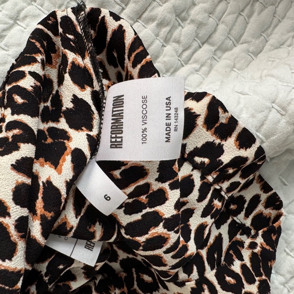 Reformation Cheetah High Waisted Wide Viscose Pant - 6 - Picture 3 of 6